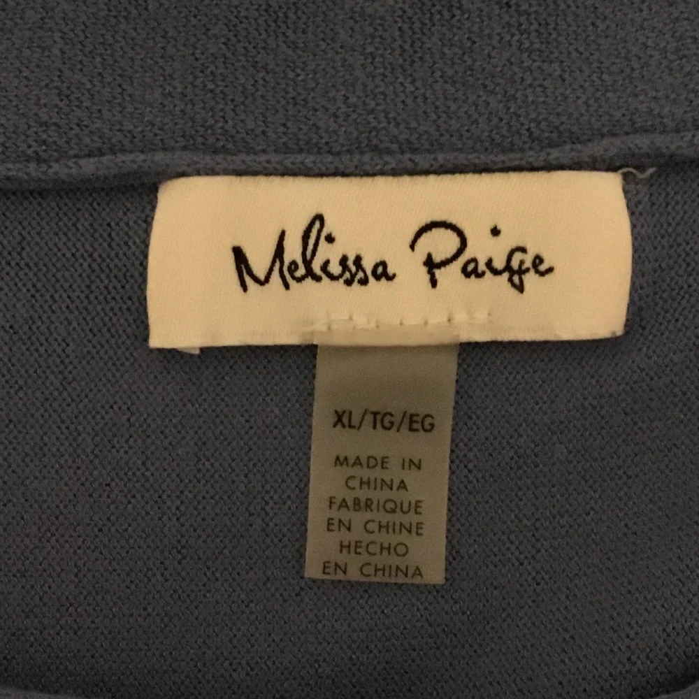 Melissa Paige Steel Blue Long Sleeve Knit - Picture 2 of 4
